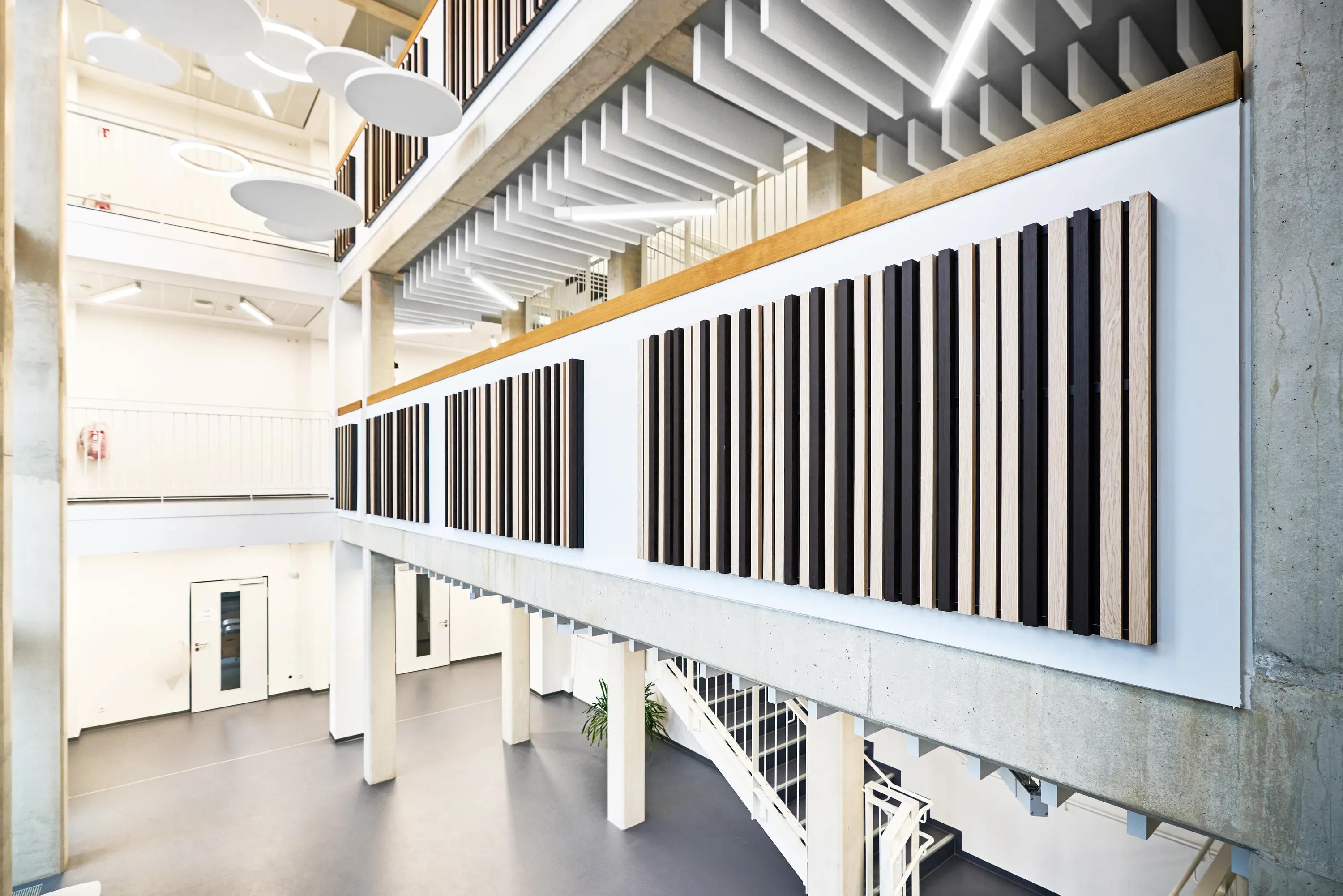 Corridor in Grundschule Bobitz in Bobitz Germany with Rockfon Eclipse, Rockfon Lamella and Rockfon Contour