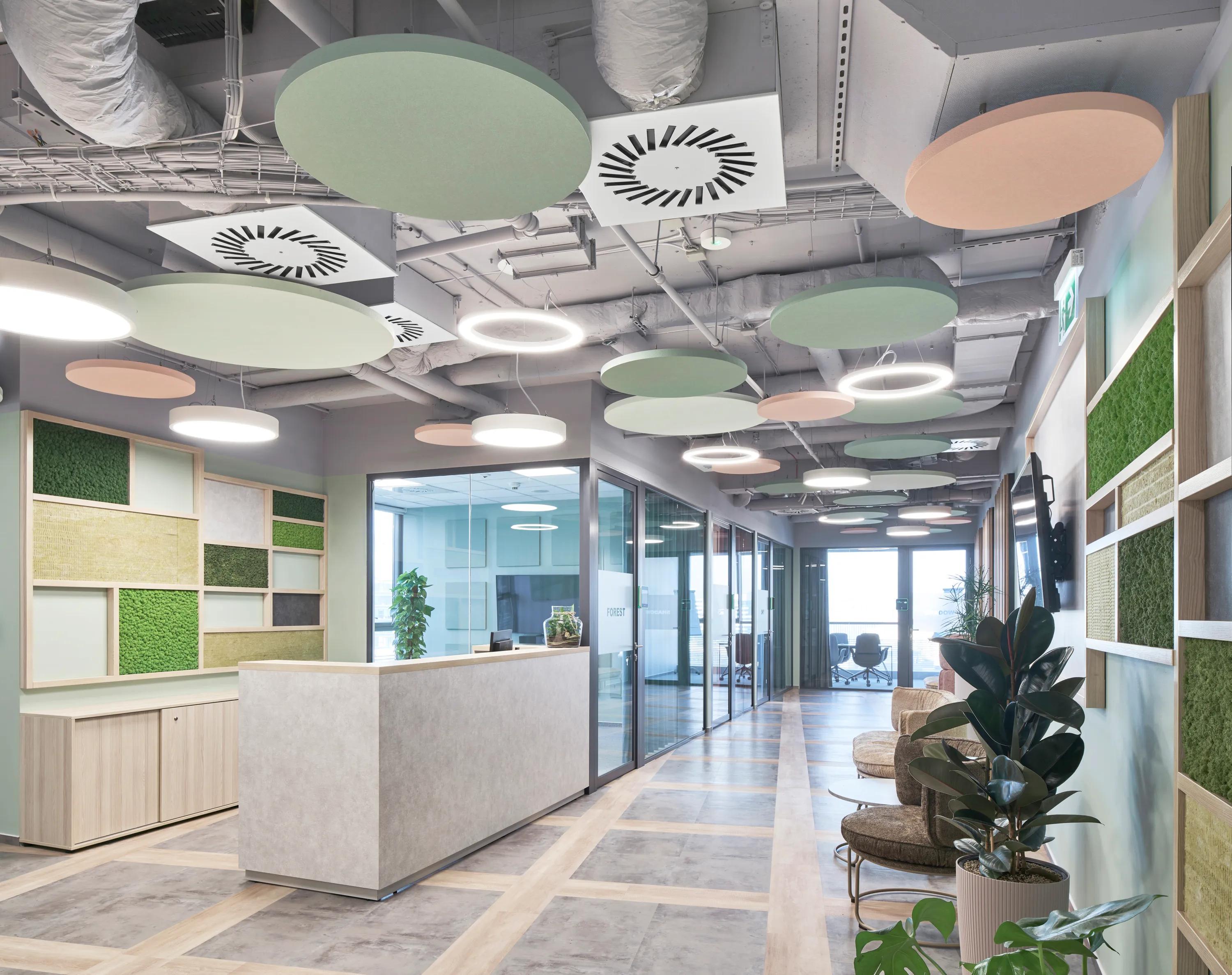 Rockfon acoustic solutions within the ROCKWOOL open office in Warsaw.