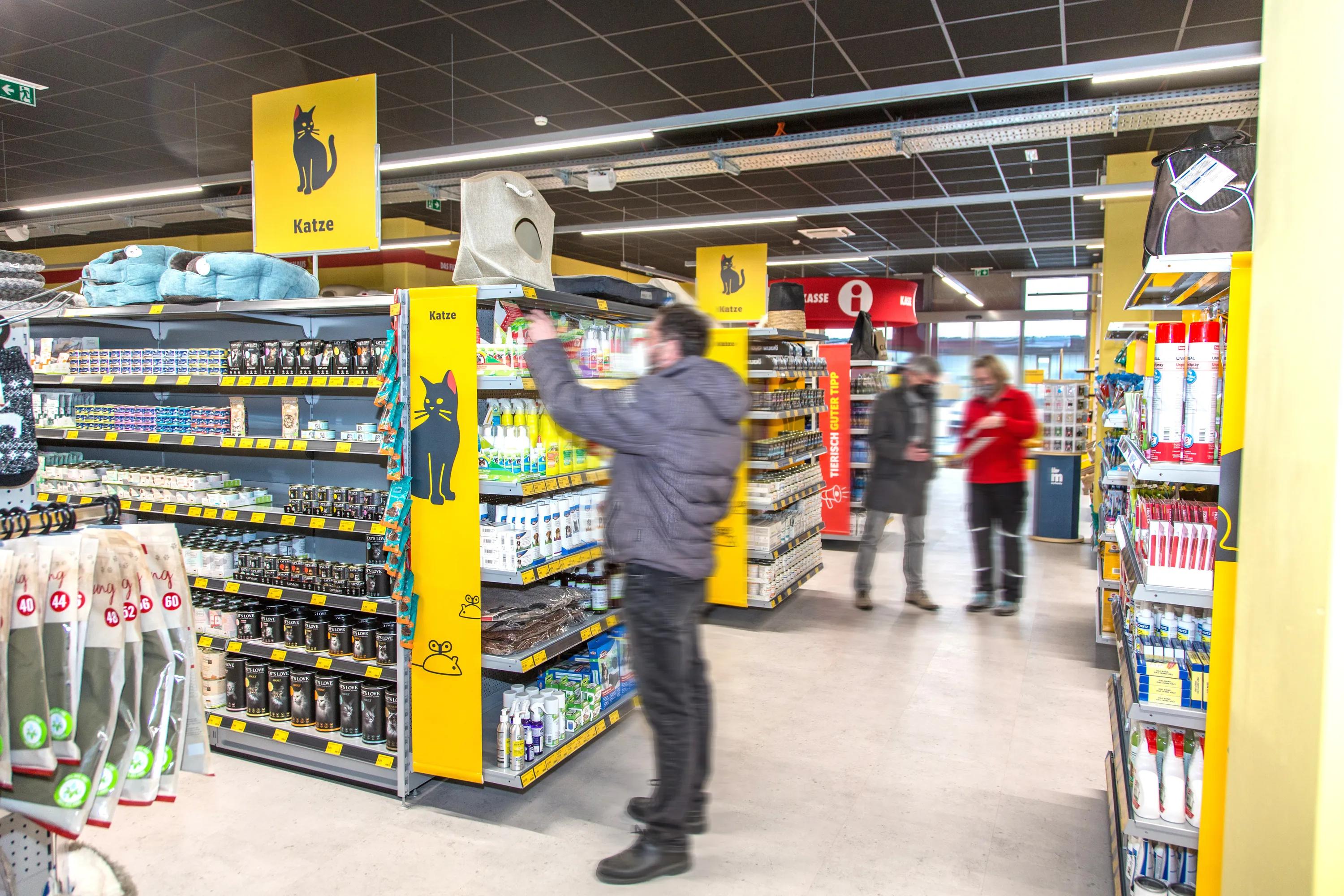 A supermarket with acoustic solutions for noise control.