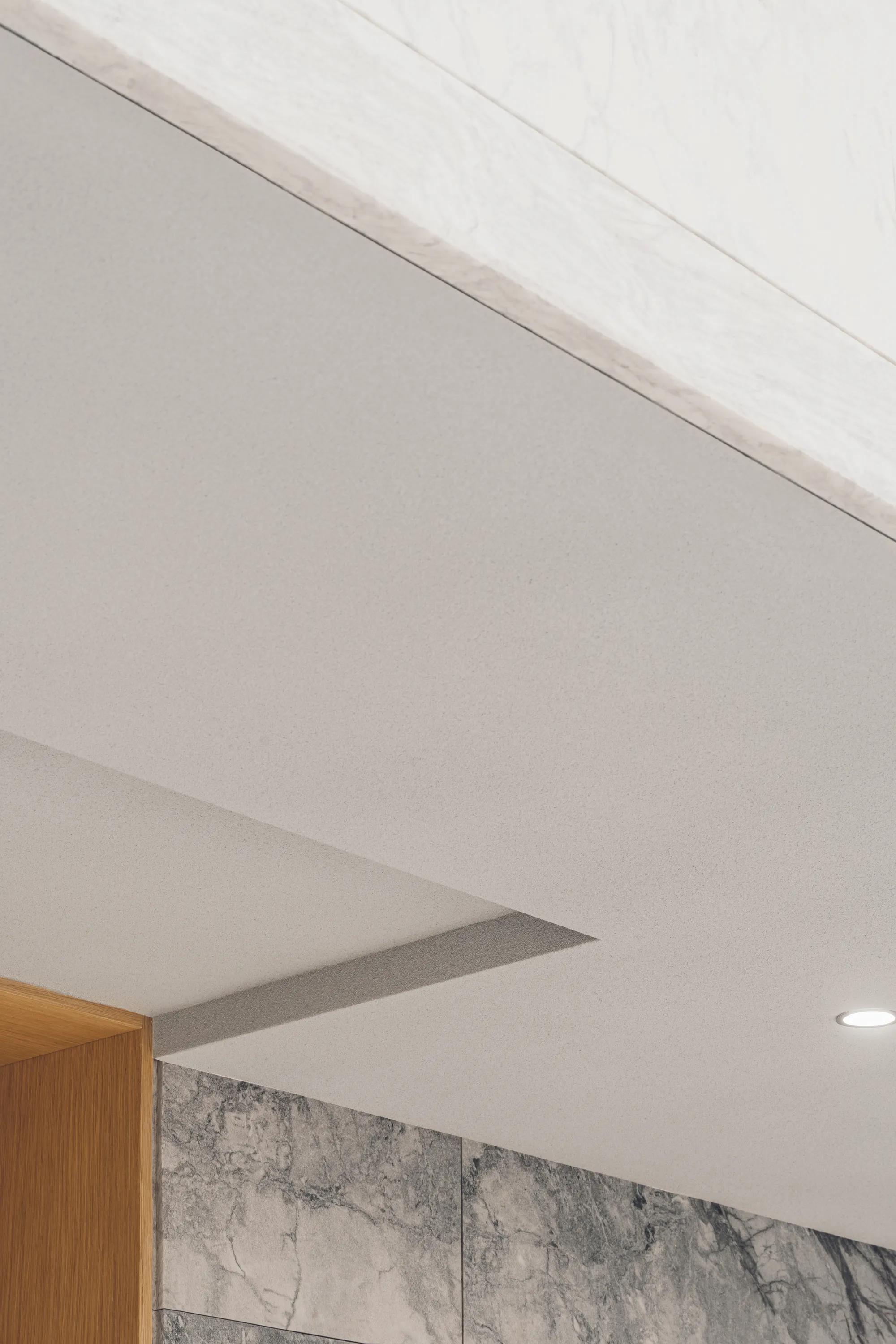 A Rockfon Chicago Metallic suspended ceiling grid.