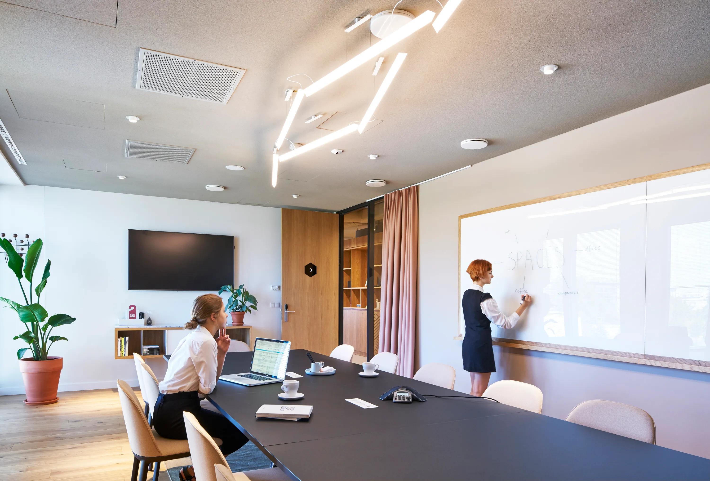 Consulting Room/Meeting Room with Rockfon Mono Acoustic in Spaces Platinium co-working office, Warsaw, Poland