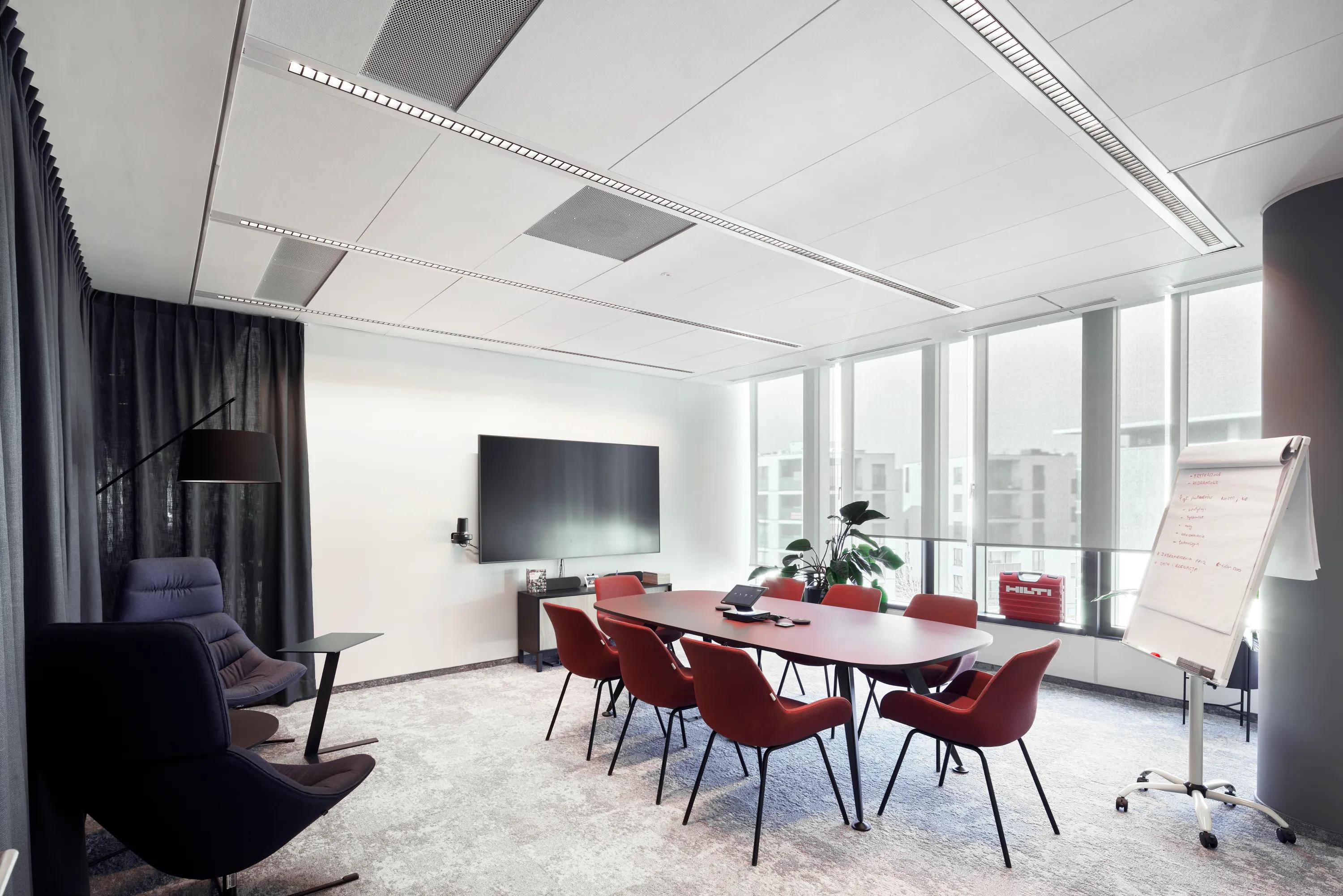 Consulting Room in Hilti Office Warsaw in Warszawa Poland with Rockfon Sonar X-Edge