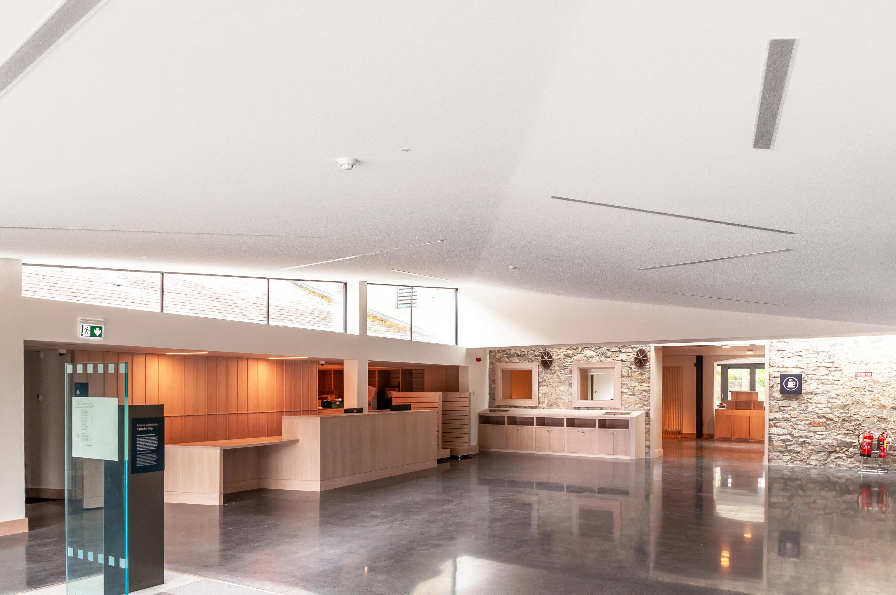 Reception in National Famine Museum in Strokestown Ireland with Rockfon Mono Acoustic