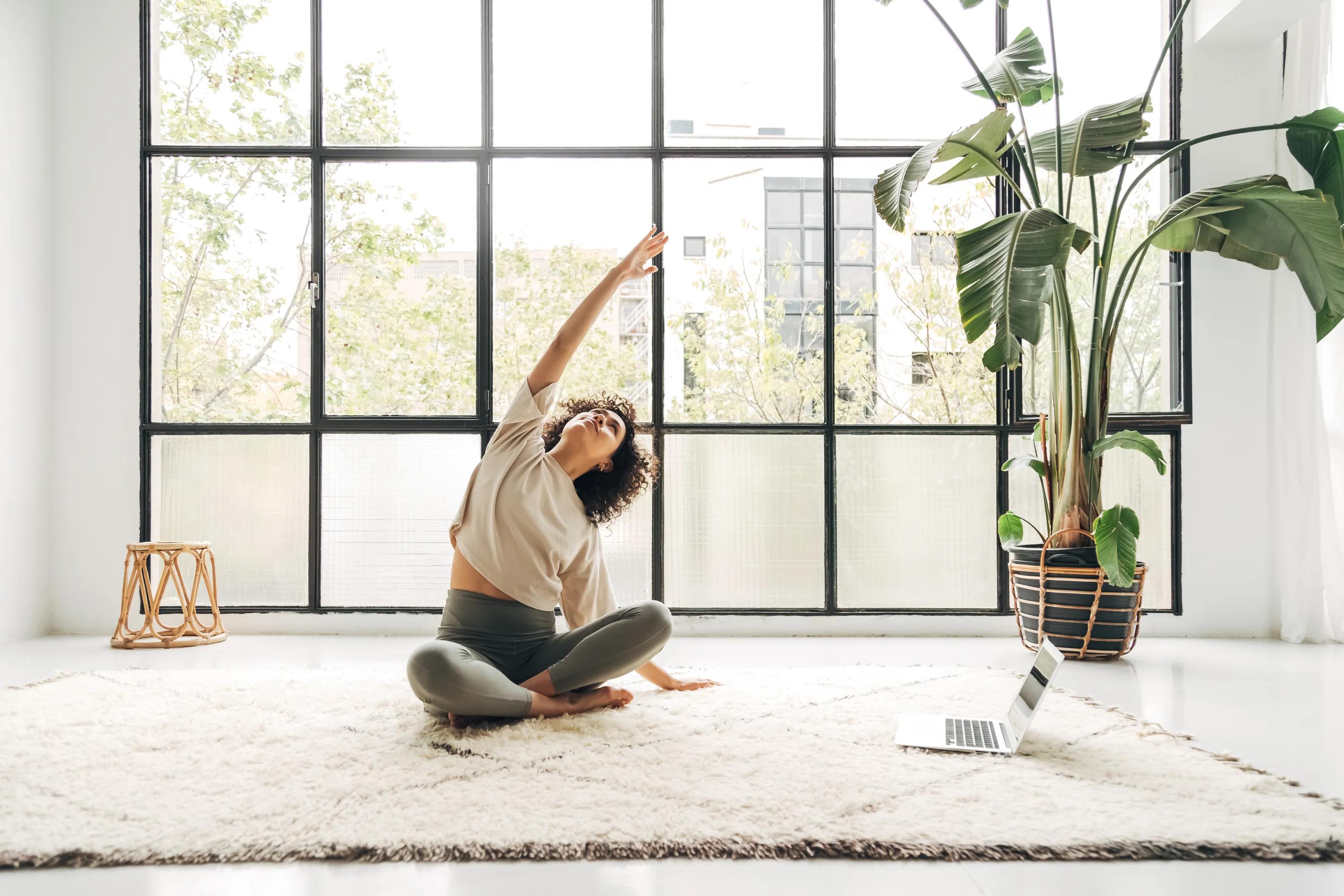 Young female doing yoga - meditation